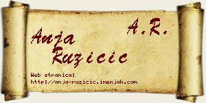 Anja Ružičić vizit kartica
